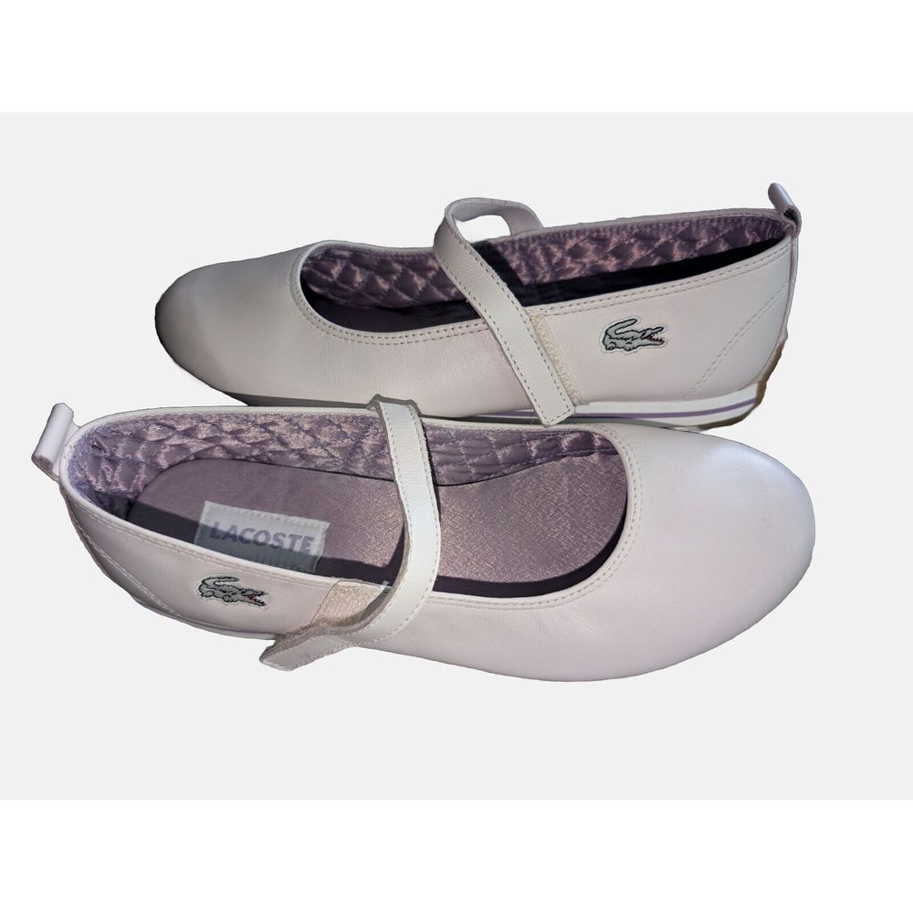 Lacoste Girls White Mary Jane Flats